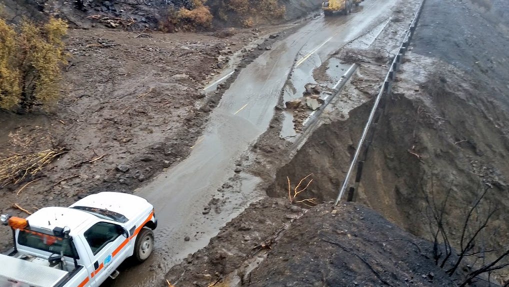 Storm damage to keep Highway 33 north of Ojai closed for weeks