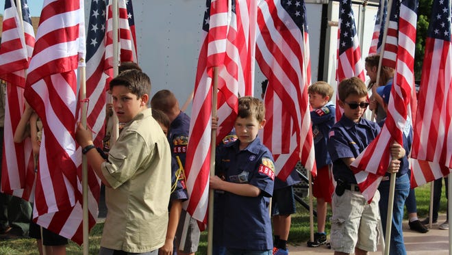 A parade of flags greeted Scouts and other attendees at the Cedar Breaks District Annual Scout Expo in Cedar City on May 19, 2018.