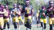 QB Manny Wilkins (5) in center of ASU practice with