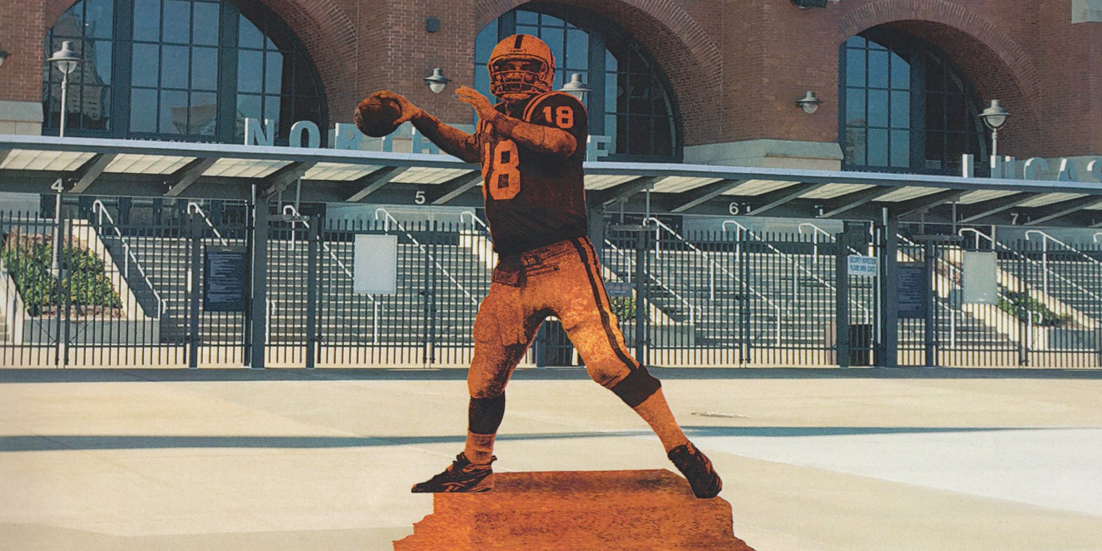 Peyton Manning S Statue Creates Facebook Kerfuffle Over Credit