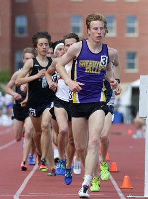 Sheboygan Falls' Clark Otte led the pack for a good portion of the 3200 meter run at WIAA State Track tournament Friday June 2, 2017 in La Crosse, Wis.