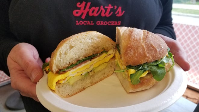 Signature breakfast sandwich from Hart’s Local Grocers.