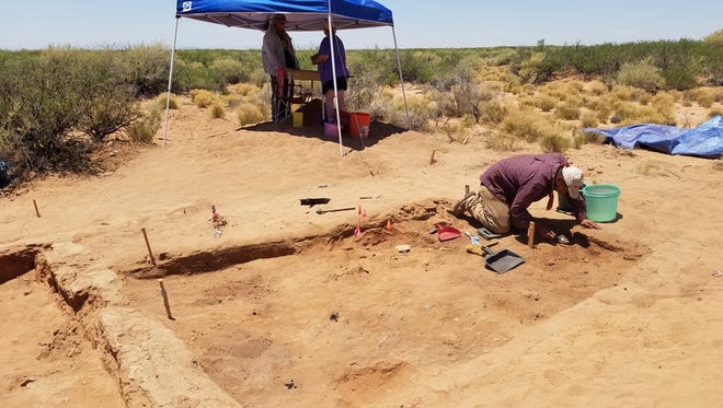 Excavation work at Cottonwood Spring Pueblo.