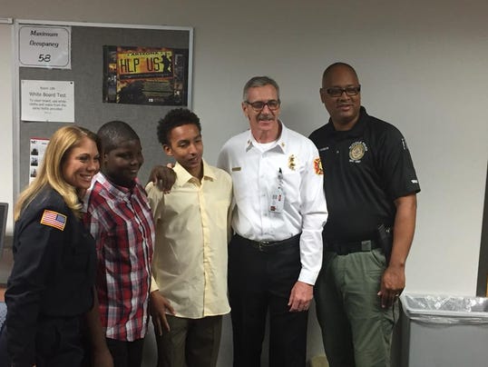 Glendale fire and police honor teens