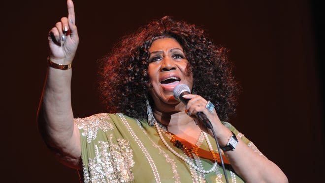Aretha Franklin performing at the Fox Theatre on March 5, 2012, in Atlanta. (Photo by Rick Diamond/Getty Images for The Fox Theatre)