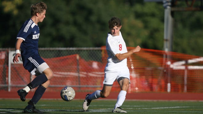 Senior Erik Bissell (right) has helped contribute offensively for Northern Highlands.