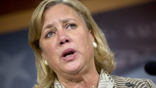 Former Sen. Mary Landrieu, D-La., speaks during a news conference at the U.S. Capitol on Nov. 18, 2014. Landrieu and other former senators plan to create a super PAC to support moderate candidates.