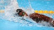 Simone Manuel (USA) swims during the women's 4x100-meter