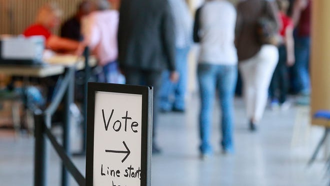 The line to vote was short on the afternoon of Nov. 8, 2016, at the Farmington Museum at Gateway Park.