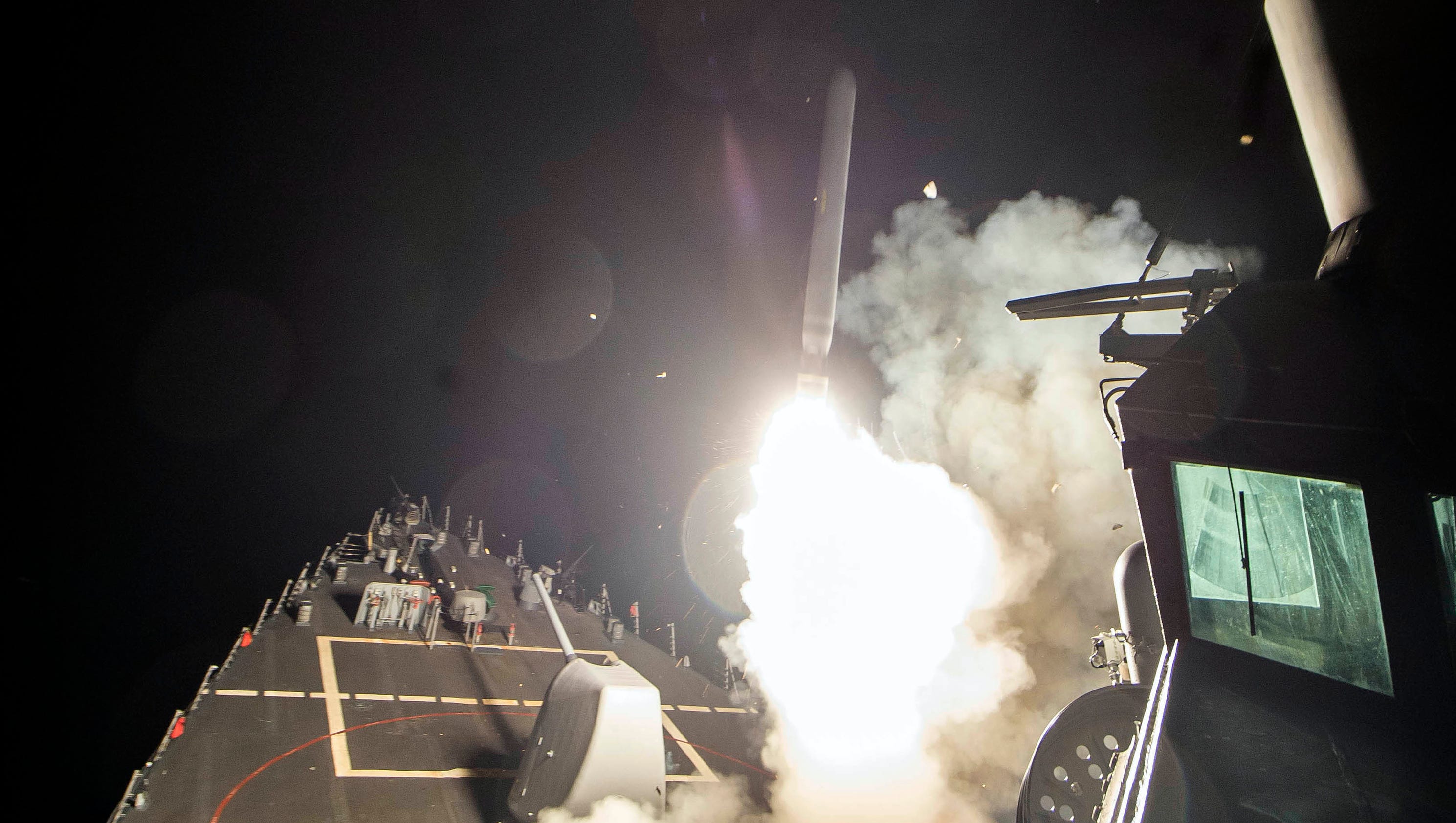 U.S. launches cruise missile strike on Syria after chemical weapons attack