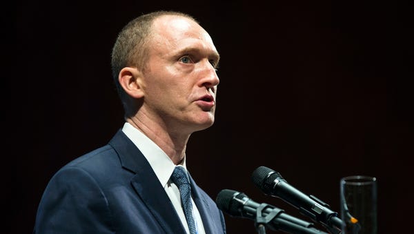 In this July 8, 2016, file photo, Carter Page...