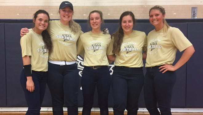 The Lancaster softball team finished the most wins (25) in school history in 2017 and won a district championship. The Gales have five returning starters and they are: from left to right: Alexis Matheney, Stephanie Drapp, Leah Tipple, Gina Falvo and Riley Brill.