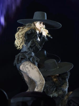 Beyonce performs during the Formation World Tour at Carter Finley Stadium on Tuesday, May 3, 2016, in Raleigh, N.C.
