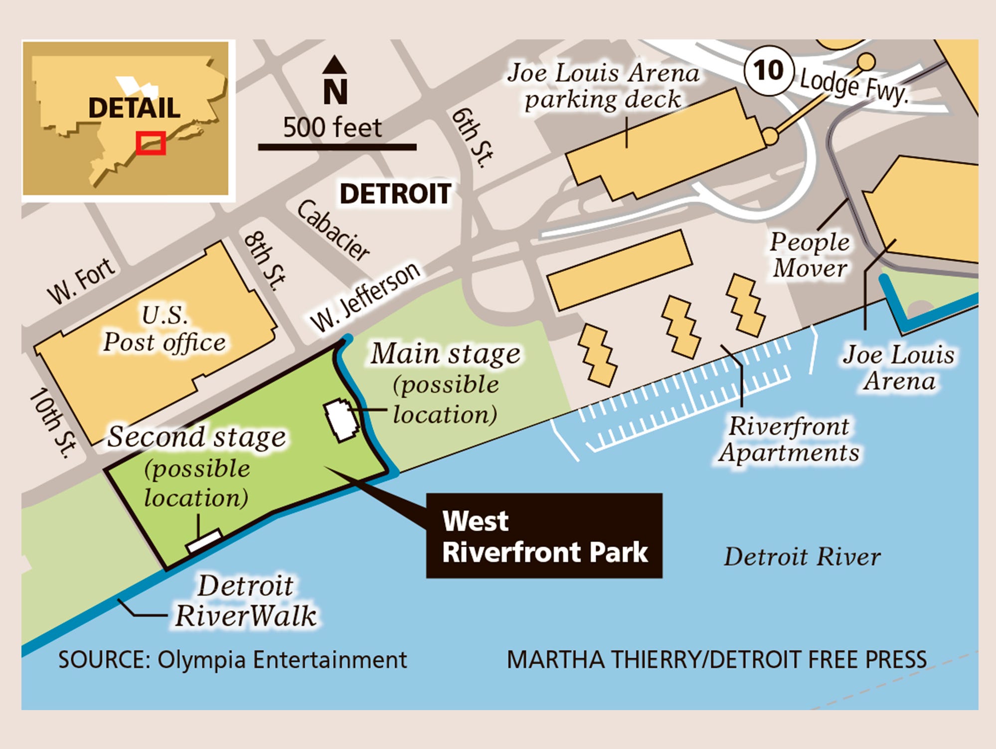 Detroit West Riverfront Park Seating Chart