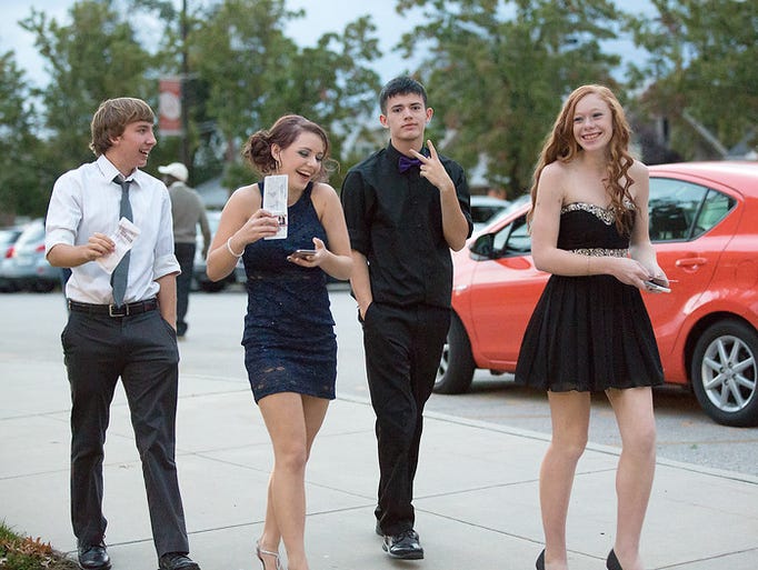 Students attend the Dover Homecoming dance Saturday
