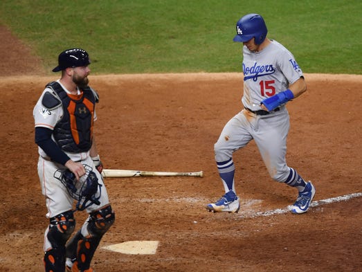 Game 5 at Minute Maid Park: Los Angeles Dodgers catcher