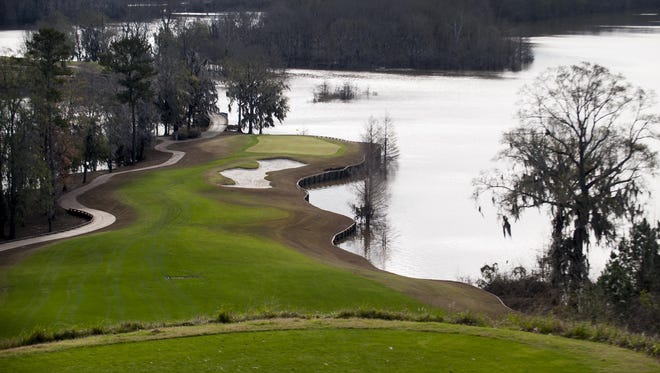 The floodwater has receded off of the Robert Trent Jones Golf Trail Capitol Hill Course in Prattville, Ala. on Wednesday January 6, 2016.