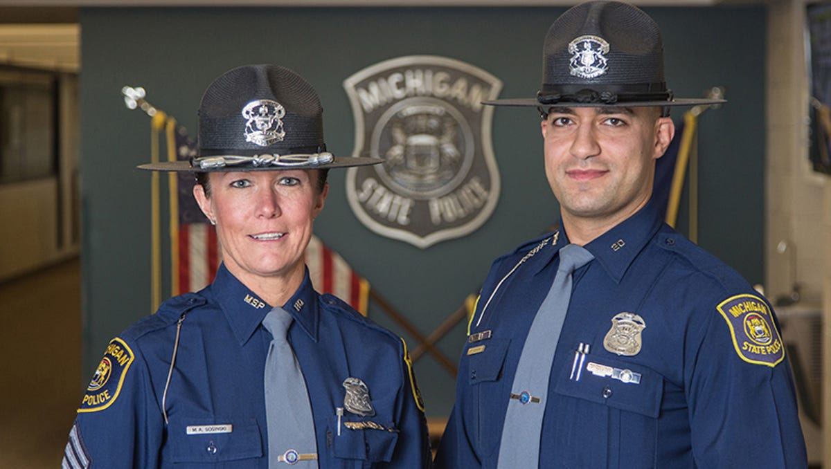 Michigan State Police Return To Garrison Hats