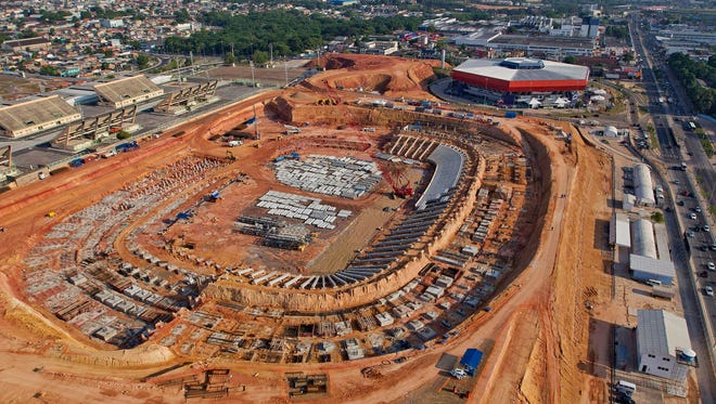 A stadium under construction in Manaus, Brazil.
