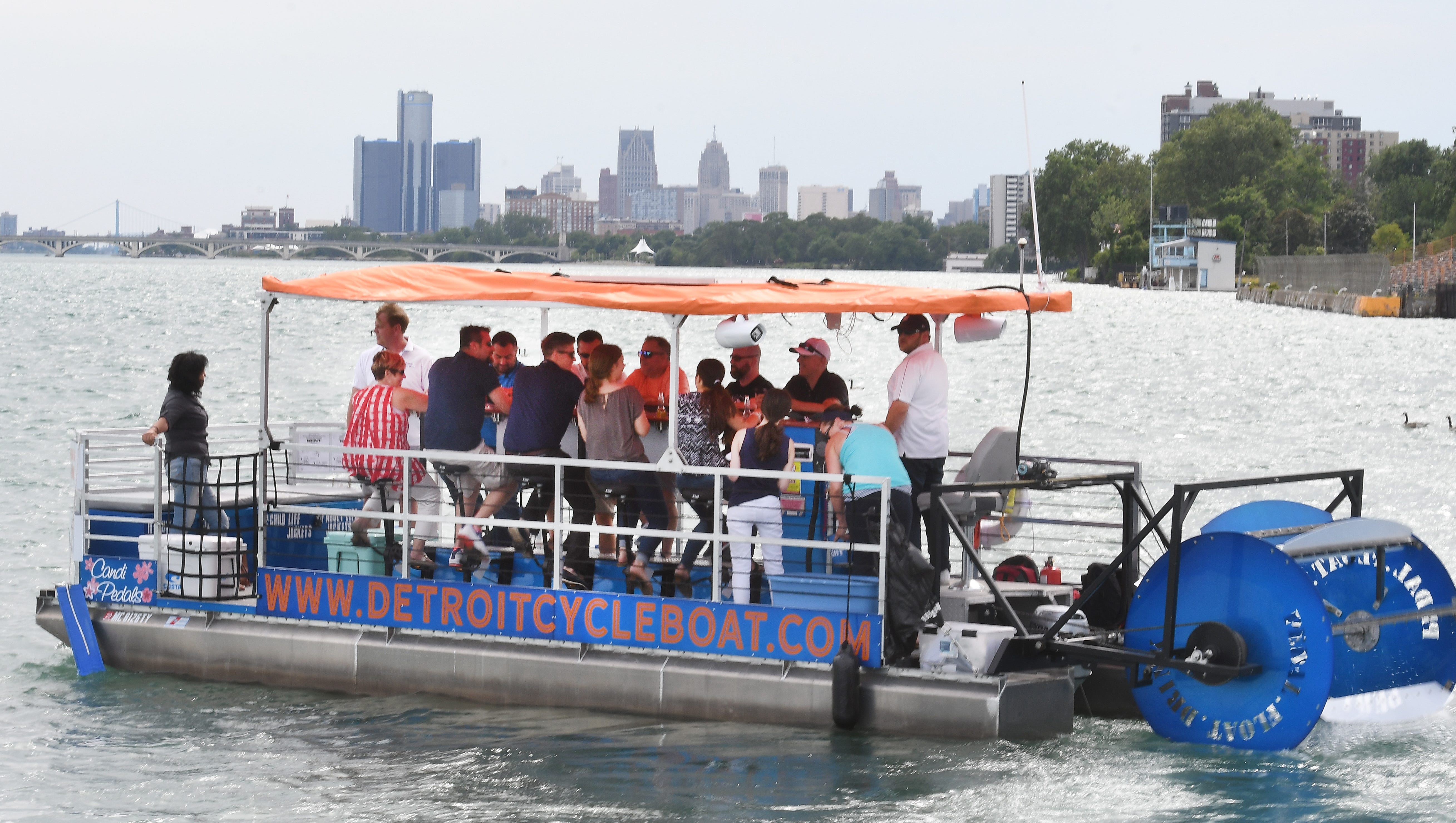 Onboard Detroit Cycle Boat Pedalers Drink And Dance