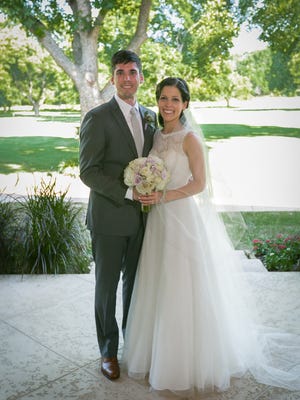 Adriana Paret and Jonathan David Potter were married on July 10 at The Orchard in Azle, Texas.