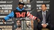 Floyd Mayweather speaks during a world tour press conference