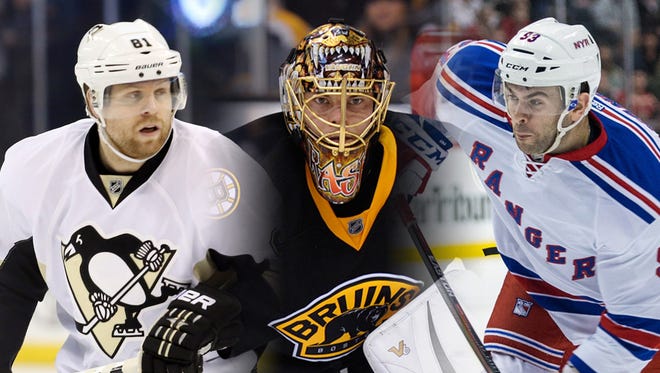 If the league had six teams, Phil Kessel (left), Tuukka Rask (center) and Keith Yandle (right) would be unemployed.