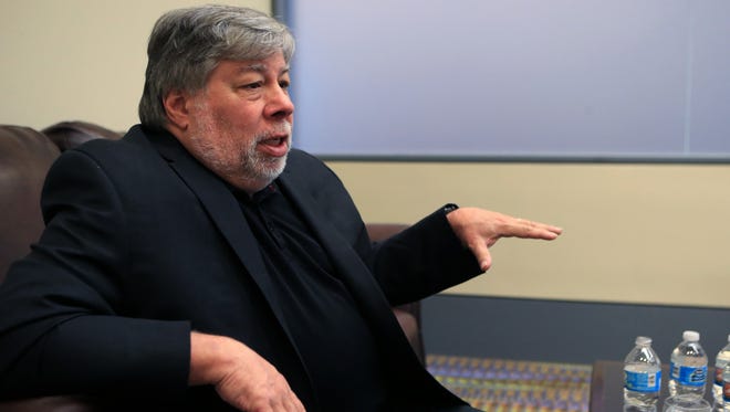 Steve Wozniak, American inventor, engineer and cofounder of Apple, Inc., gives an interview before speaking at  the Christus Spohn Health System Lyceum on Tuesday, April 25, 2017.