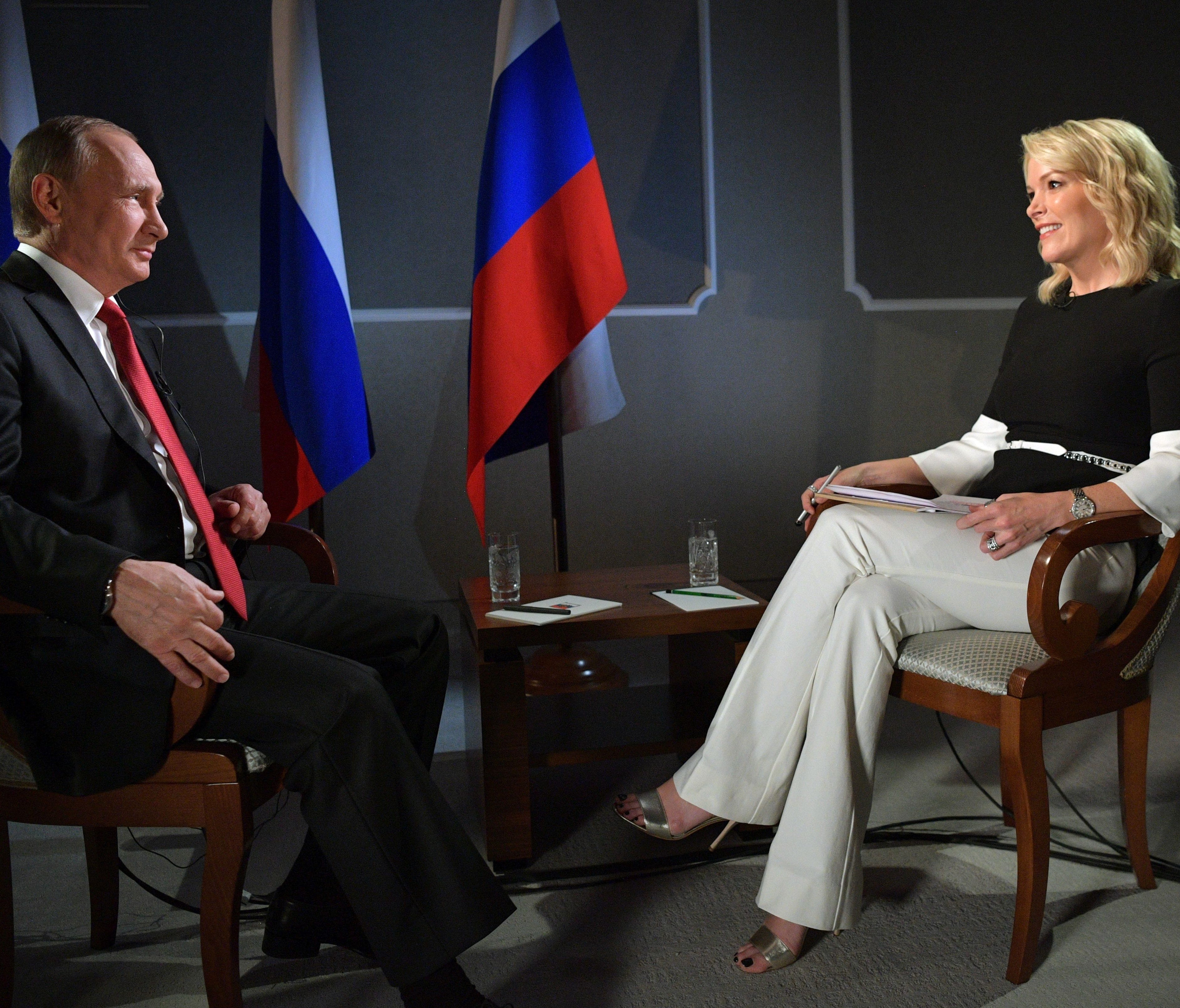 Megyn Kelly, right, interviewed Russian President Vladimir Putin for a segment of NBC's 'Sunday Night with Megyn Kelly.'