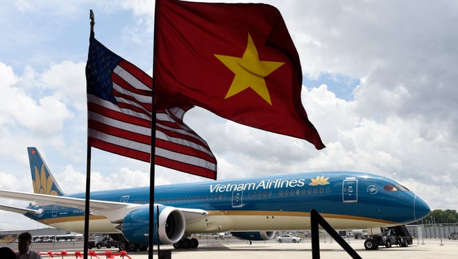 Boeing celebrated its first Vietnam Airlines 787 Dreamliner at a special ceremony at Washington's Reagan National Airport on July 6, 2015.