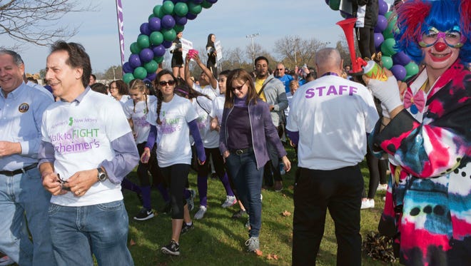 Alzheimer's New Jersey held their Walk to Fight Alzheimer's at Bergen Community College on Oct. 30. Start of the walk.