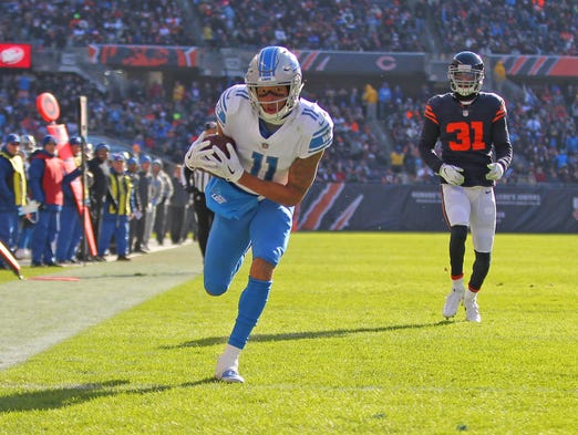 Detroit Lions wide receiver Marvin Jones catches a