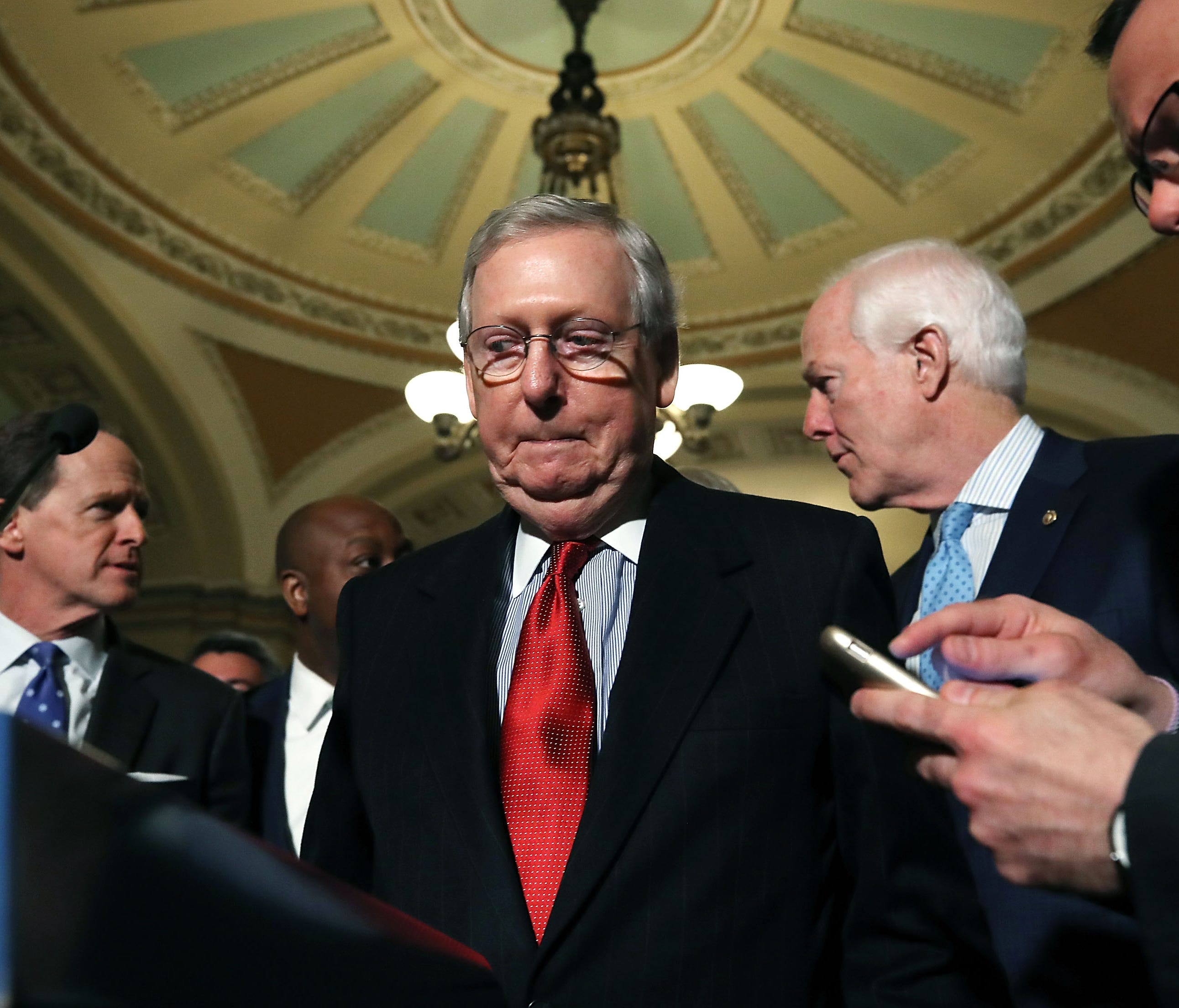 Senate Republicans at the Capitol on Nov. 14, 2017.