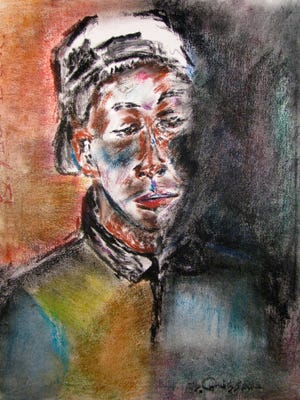 One of the pieces of artwork created by an art therapist with a Renaissance Academy high school student from Baltimore for the school's last "Breaking Frames" exhibit.
