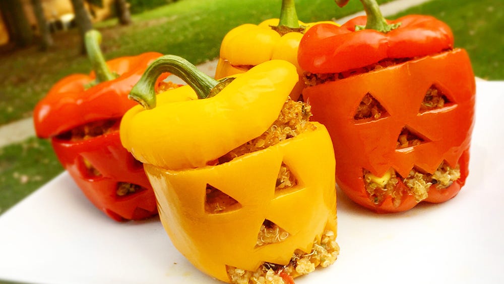 Stuffed Jack O Lantern Bell Peppers A Halloween Treat