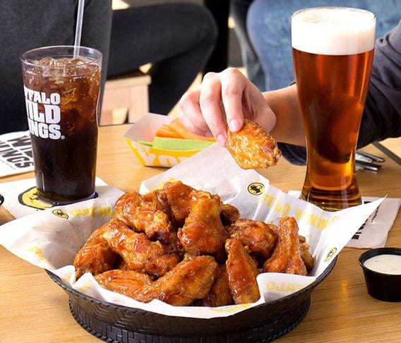 Basket of traditional chicken wings