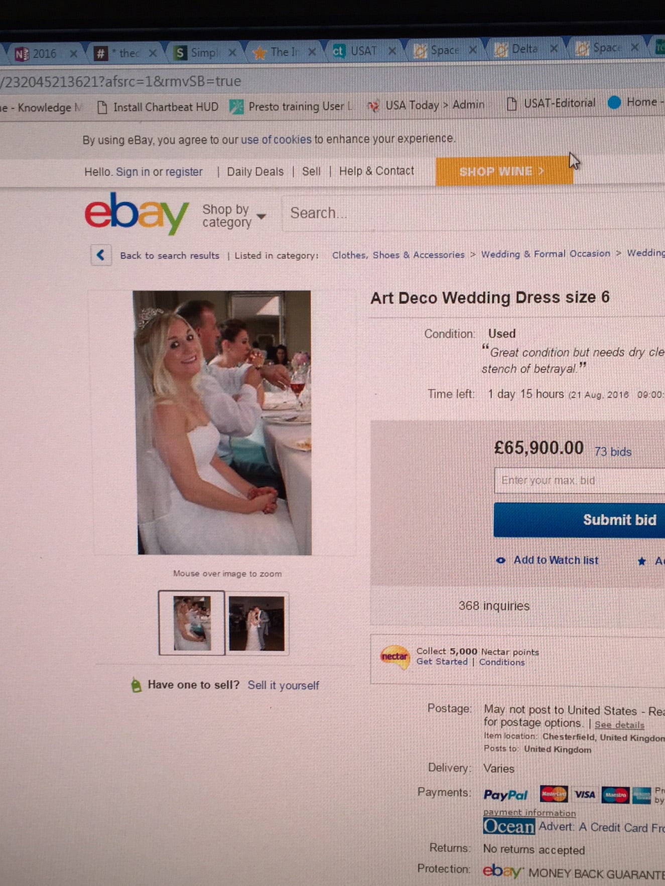Scorned Bride Sells Wedding Dress On Ebay To Fund Divorce