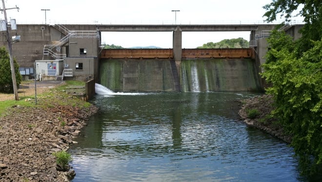 The dam at Lake DeForest reservoir in West Nyack, which is owned by Suez New York.