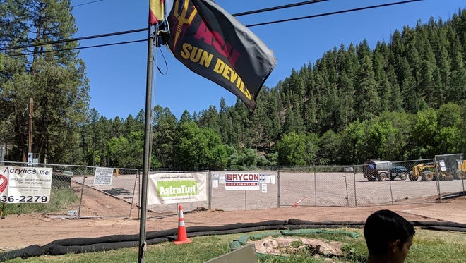 A view of the Camp Tontozona field under renovation at July 2018.