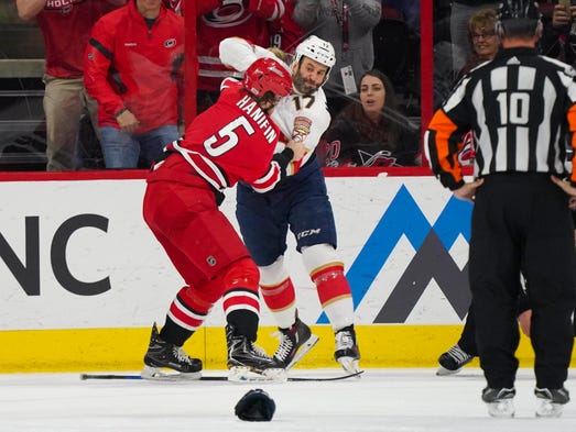 Dec. 2: Florida Panthers forward Derek McKenzie (17)