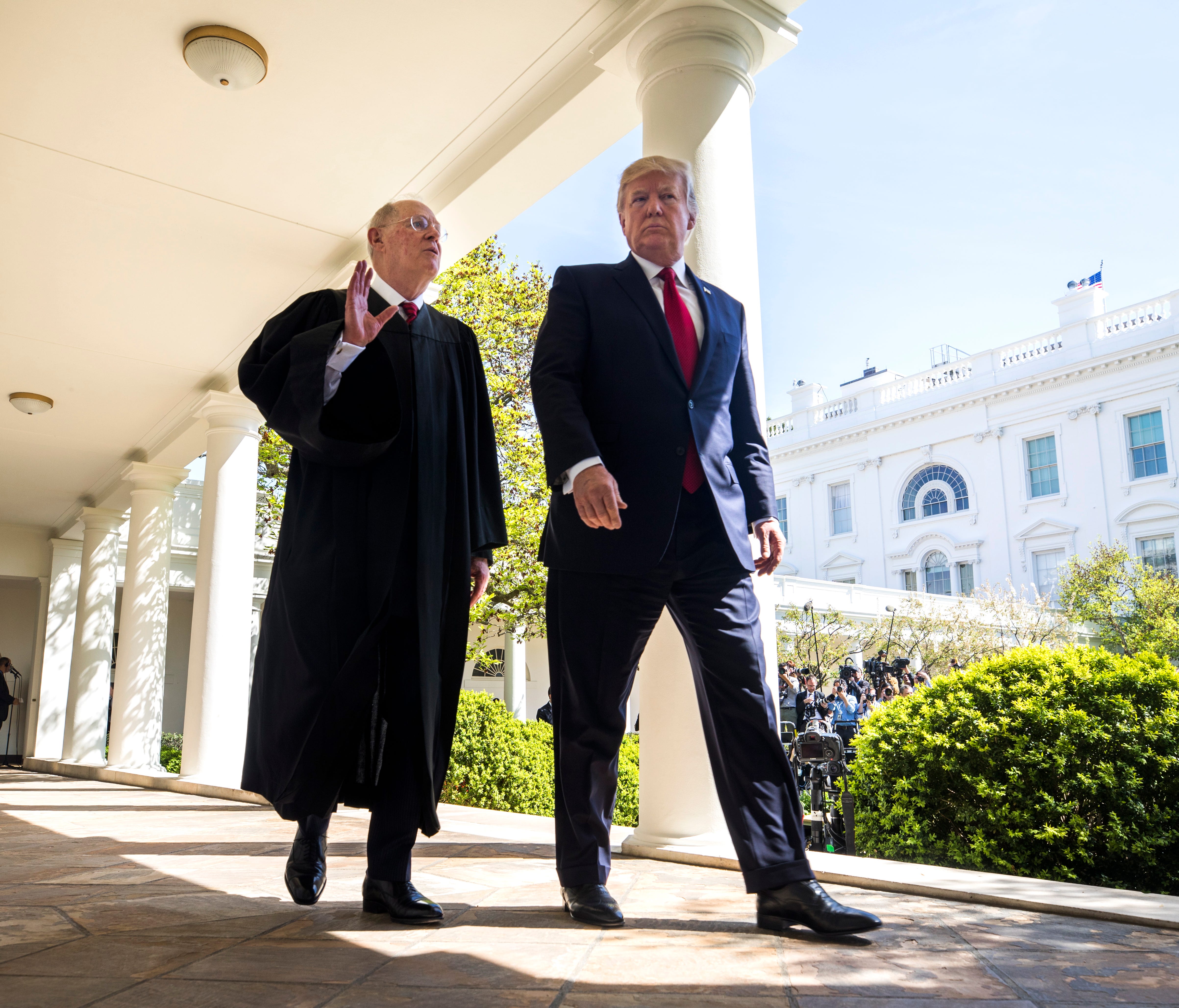 Justice Anthony Kennedy and President Donald Trump on April 10, 2017.
