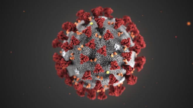 This illustration provided by the Centers for Disease Control and Prevention in January 2020 shows the 2019 novel coronavirus.