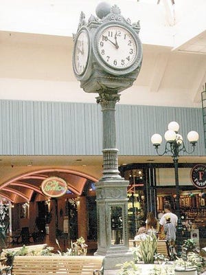 A clock that now sits at City Plaza in downtown Reno is seen at the old Park Lane Mall where it lived from about 1967 to 2007.