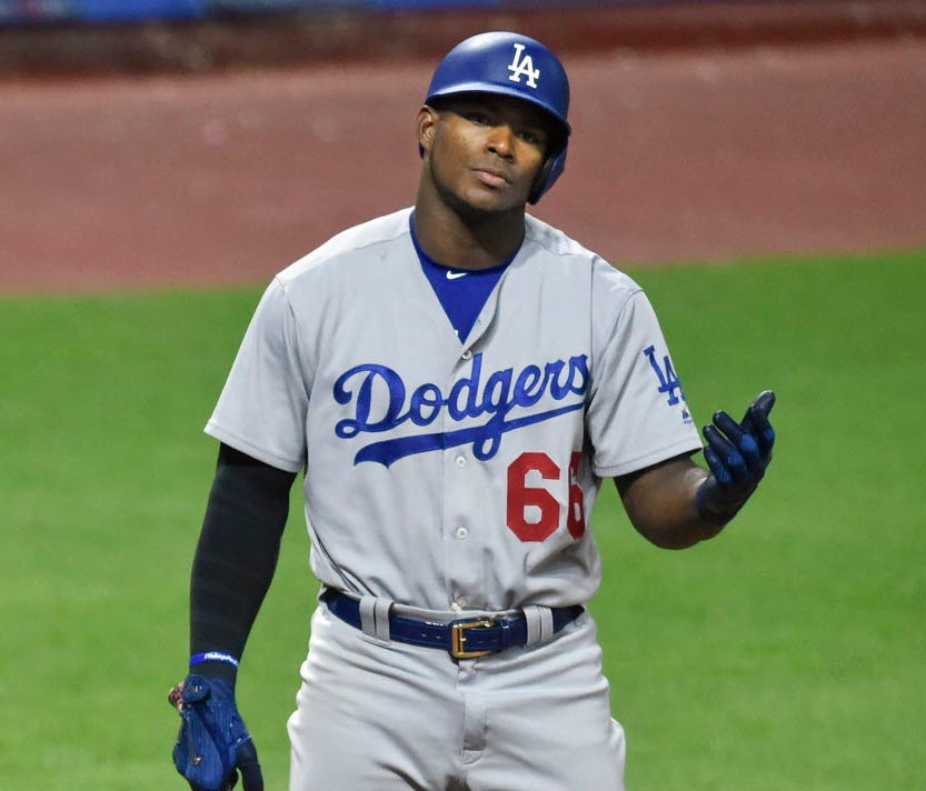 Los Angeles Dodgers right fielder Yasiel Puig reportedly has had his one-game suspension lifted.