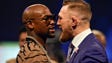 Conor McGregor and Floyd Mayweather face off during