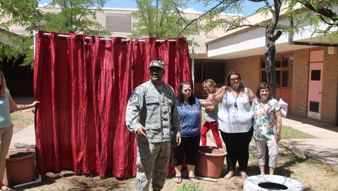 Holloman Master Sgt. Ruben Ligon was a student teacher at La Luz Elementary School and wanted to give back to the community that helped give him the tools to teach.