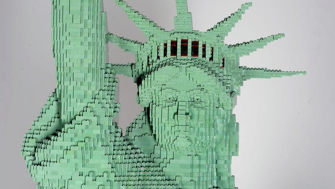 Watch: Building a Statue of Liberty out of Legos