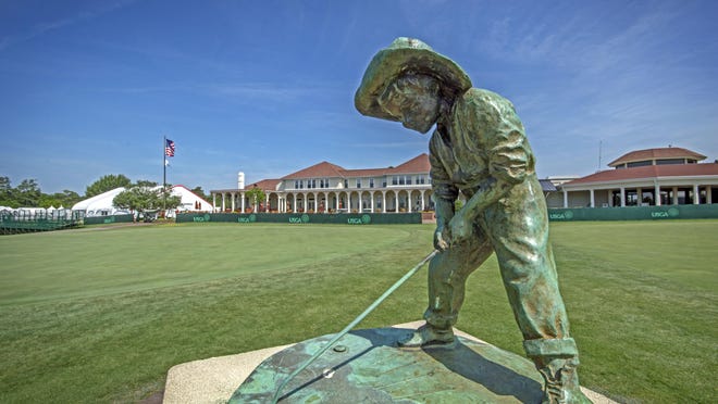 The Putter Boy statue at Pinehurst Resort. A North Carolina bill has set the stage for a national sports organization to build facilities in the state, and speculation is that it will be the USGA, because of its increasing use of the state's courses for national championships.