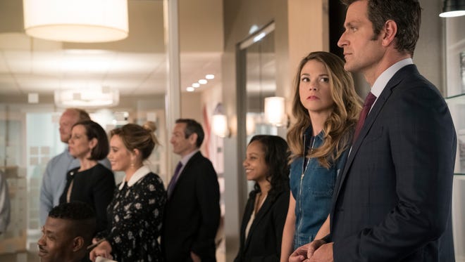 Sutton Foster (second from right) in season three  of 'Younger' on TV Land, which starts Sept. 28, 2016,
