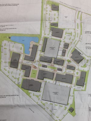 A preliminary map of the big Germantown town center project.